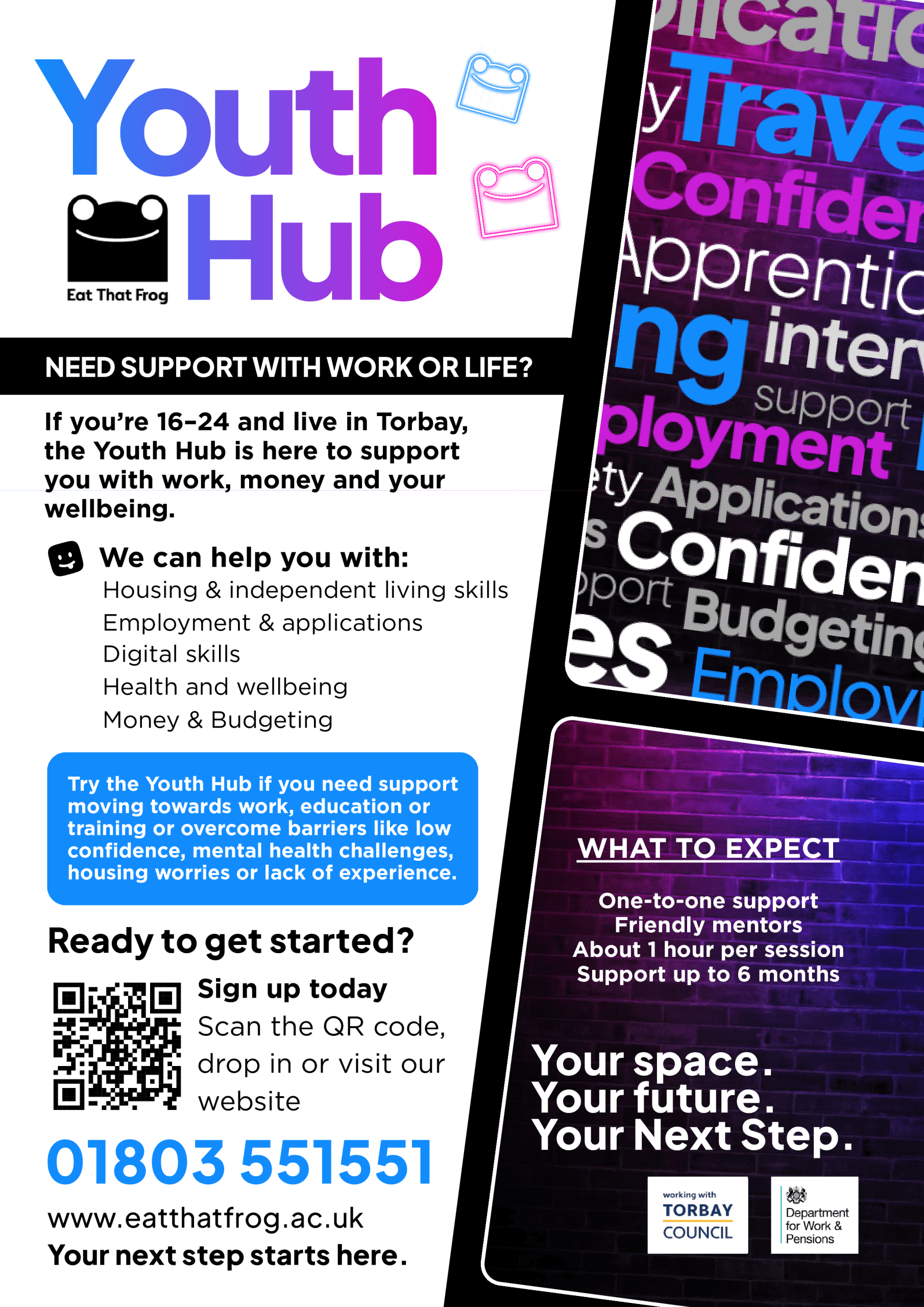 Imagine This Torbay - Eat That Frog Torbay Youth Hub A4 Poster scaled